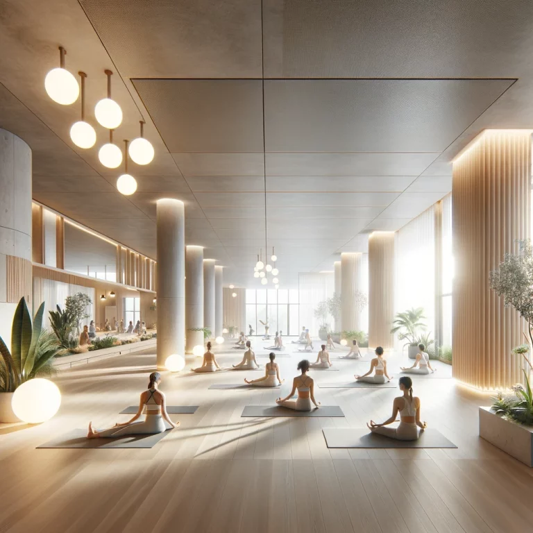 DALL·E 2024-04-07 12.46.42 - Create an image of a modern and serene group fitness room designed for yoga, with the focus on the room's interior rather than the view. The room feat
